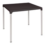 Bolero Tisch schwarz + Alufüßen 750x750x720mmh